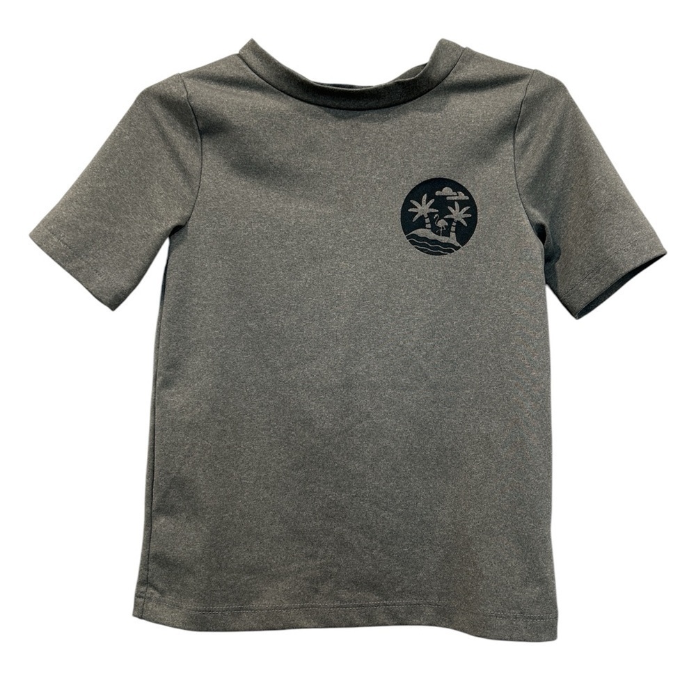 Kids Gray T-Shirt with Palm Print